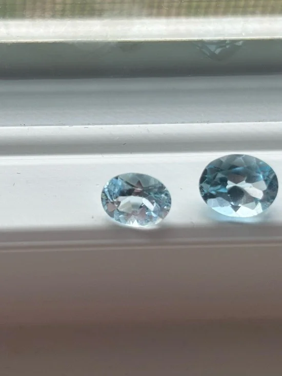 Blue Topaz Gemstone Lot – Oval & Pear Cut Sky Blue Loose Stones (Set of 4) - Picture 5 of 16